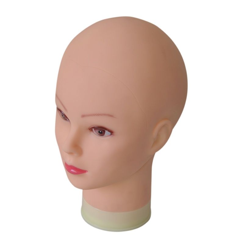 55cm Bald Mannequin Head With Black Table Stand Female Maniquin Head For Wig Making Hat Display Maniqui Wig Stand