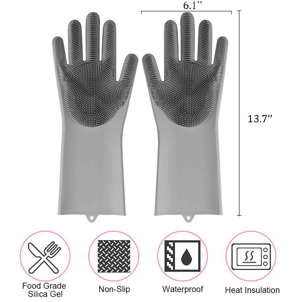 Gants de nettoyage de la vaisselle, éponge en caoutchouc de Silicone, épurateur ménager, outils de nettoyage de cuisine, directe