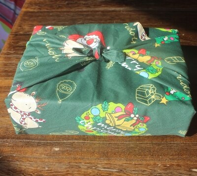 Julemønstre pakker kluden furoshiki pakke bomuld 100%/ tegneserie trykt 50cm/ mange anvendelser: 2