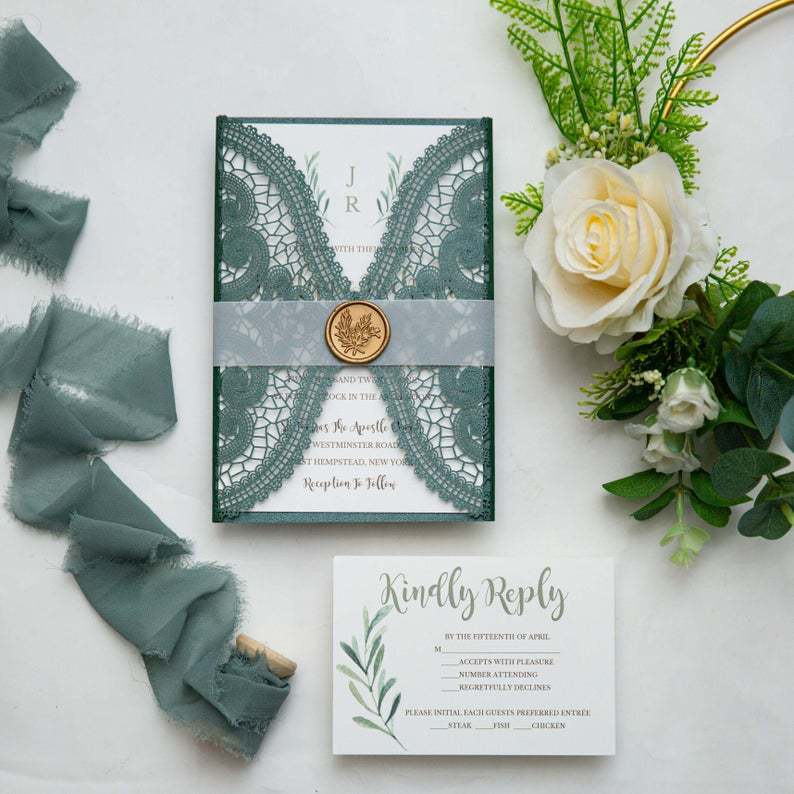 3D Three-dimensional Greeting Card Hollow Postcard Wedding Invitation Green Business Invitation Birthday Thank You Cards