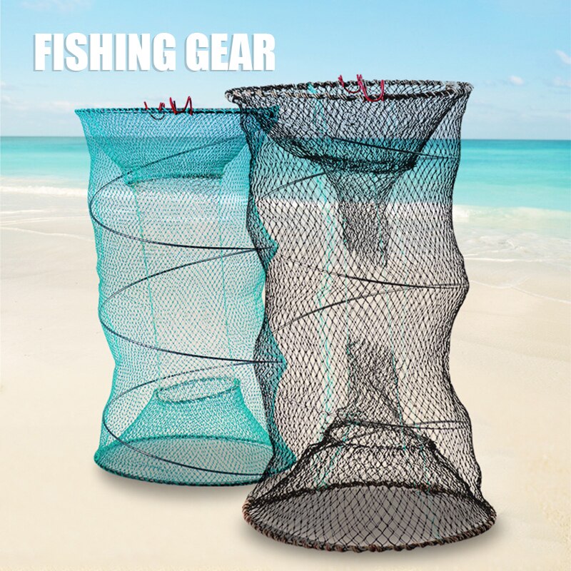 Visnet Levende Vis Garnalen Lokken Nylon Netten Zwart/Groen 4 Maten Varieert Vissen Opvouwbare Draagbare Rivierkreeft Catcher Visnetten