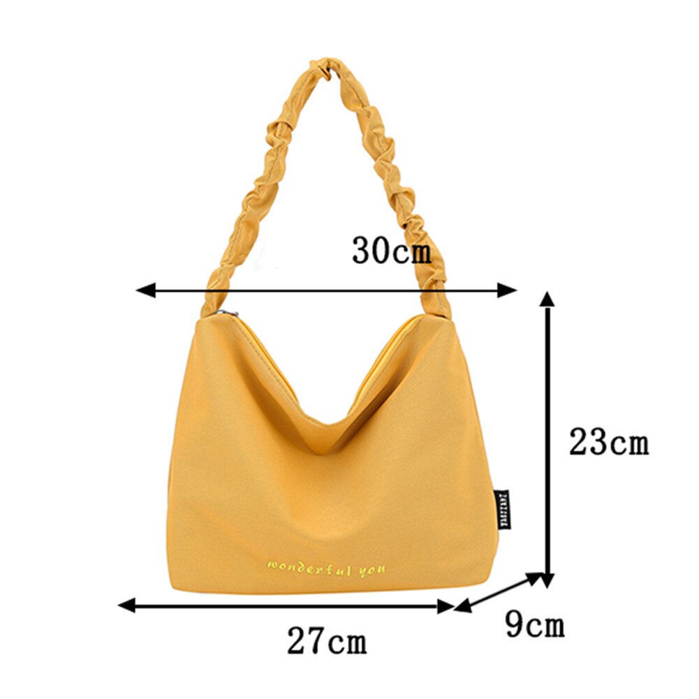 Beliebte Einfache Weibliche Täglichen Tasche Leinwand Handtasche Totes Frauen Plissee oben-griff Schulter Unterarm Taschen