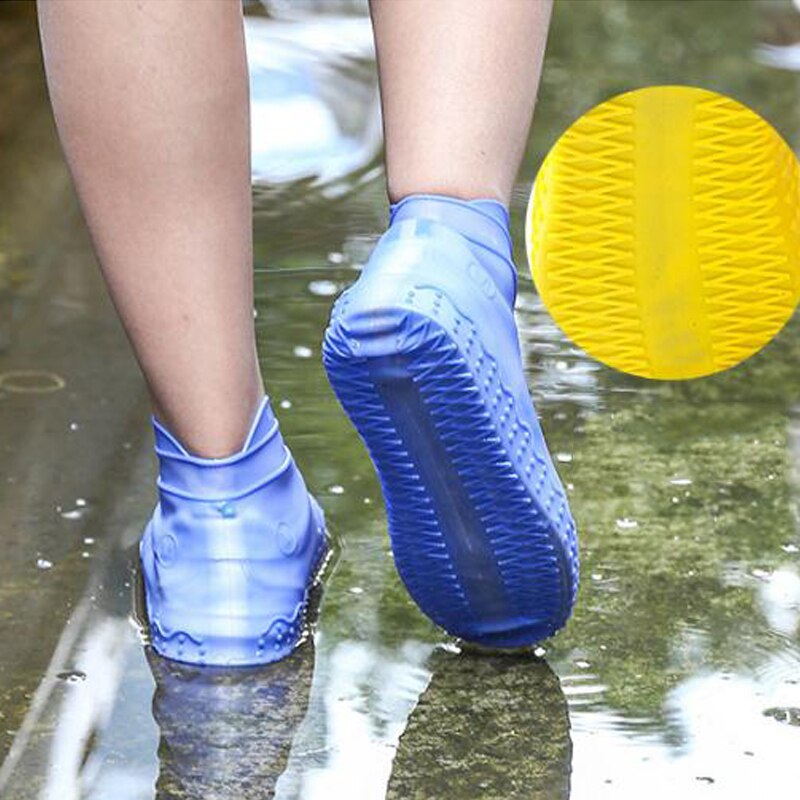 1pair Reusable Shoe Cover Waterproof Anti-Slip Silicone Rain Shoes Protectors Motorcycle Bike Rain Boot Women Men Rain Boot