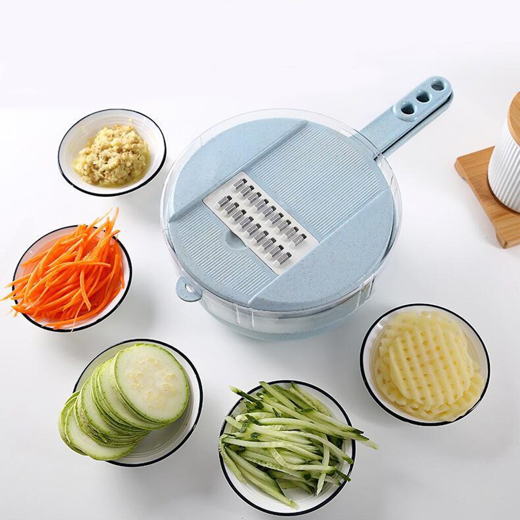 Wheat Straw Cutter Food Chopper Potato Slicer Vegetable Fruits Shredder 8 Pieces Multi-function Cutting Kitchen Grinding Device