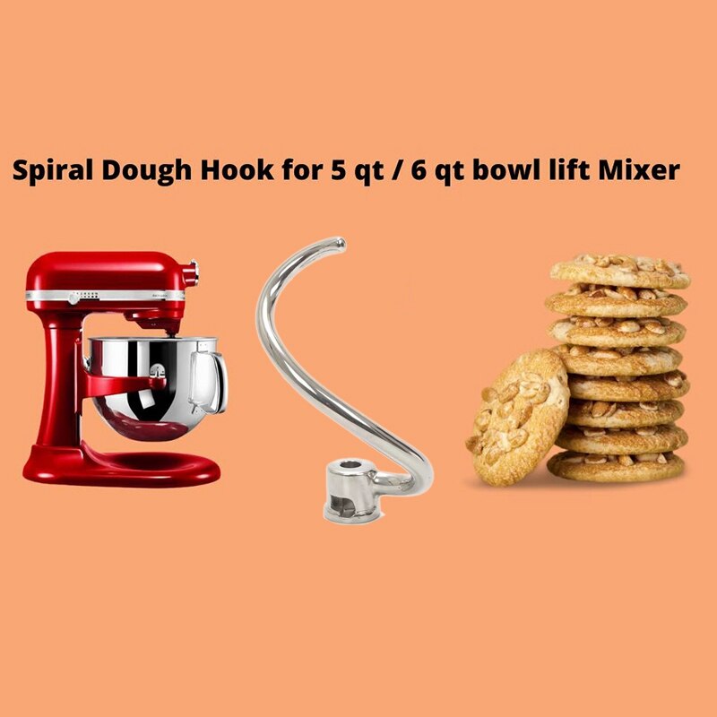 Dough Hook Replacement for Kitchen Aid Mixer, for Pro 600, Dough Attachment for Kitchenaid Lift Stand Mixer,Silver