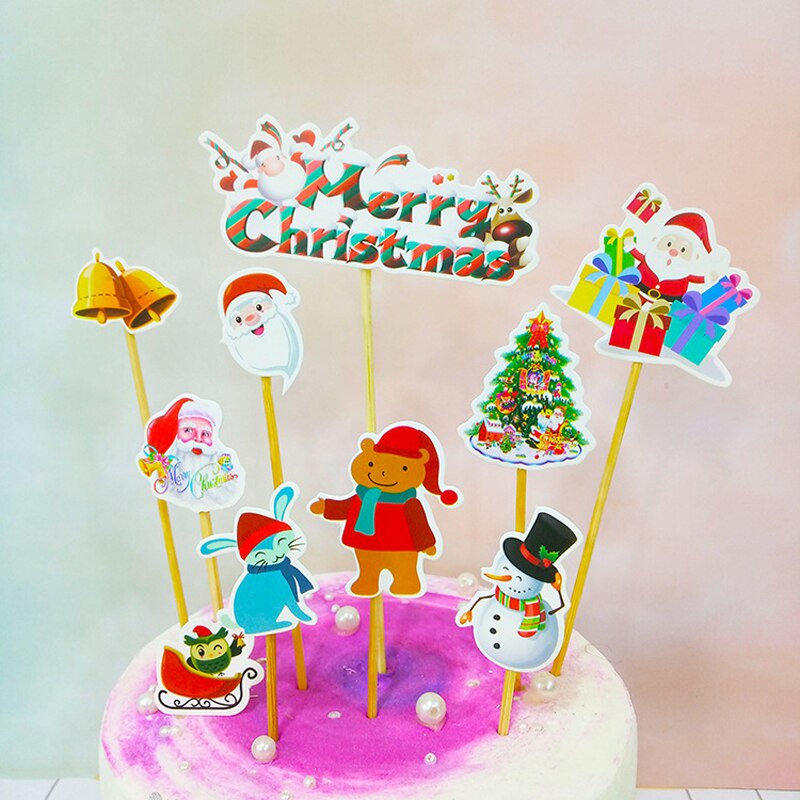 God jul kage topper søde sika hjorte hjem ornament til bryllupsfest baby shower fødselsdag forsyninger diy kage dekoration: E