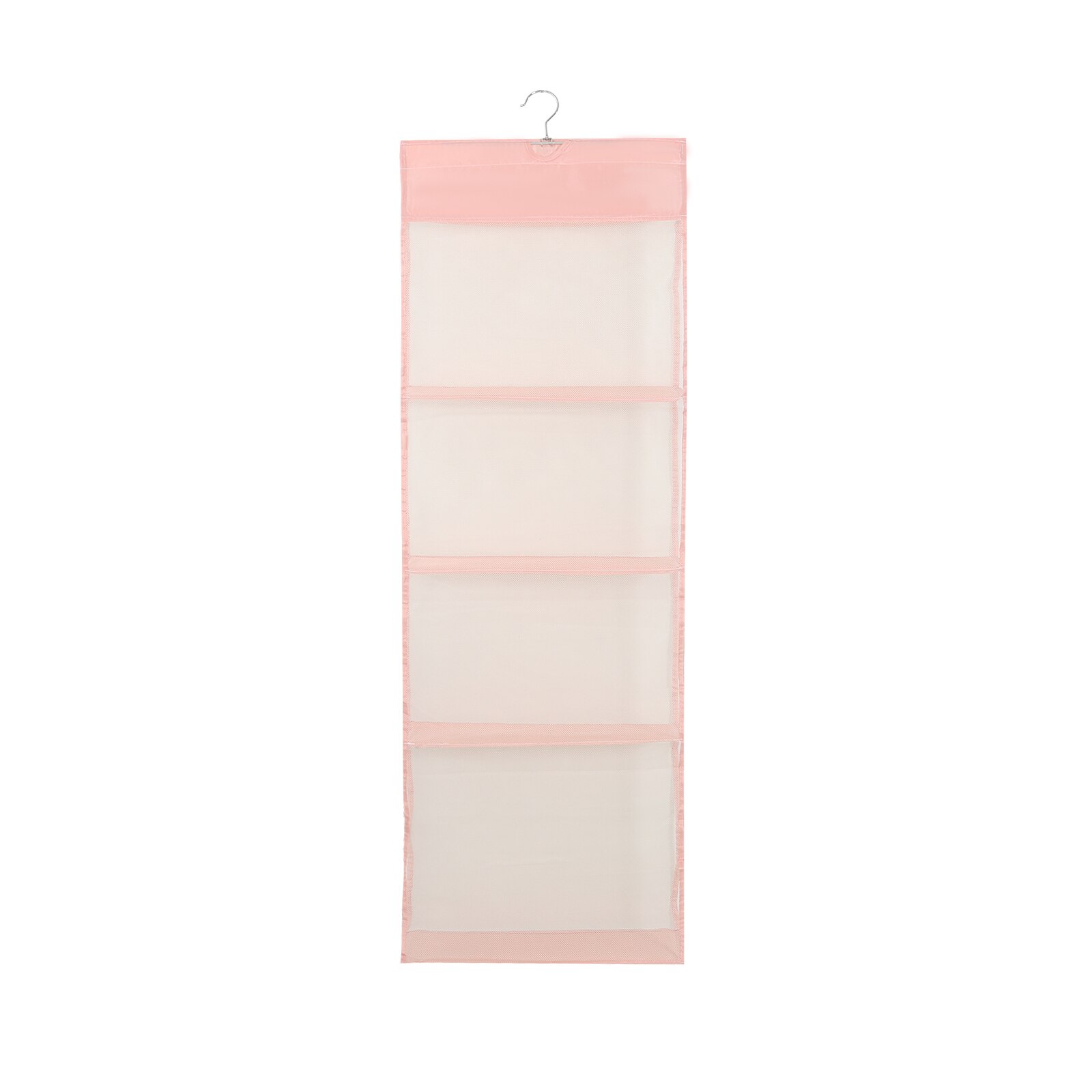 2/3/4 Layers Hanging Anti-dust Pockets Door Closet Foldable Closet Rack Hangers Oxford Cloth Fabric Backpack Handbag Organizer: Pink 4 Layers