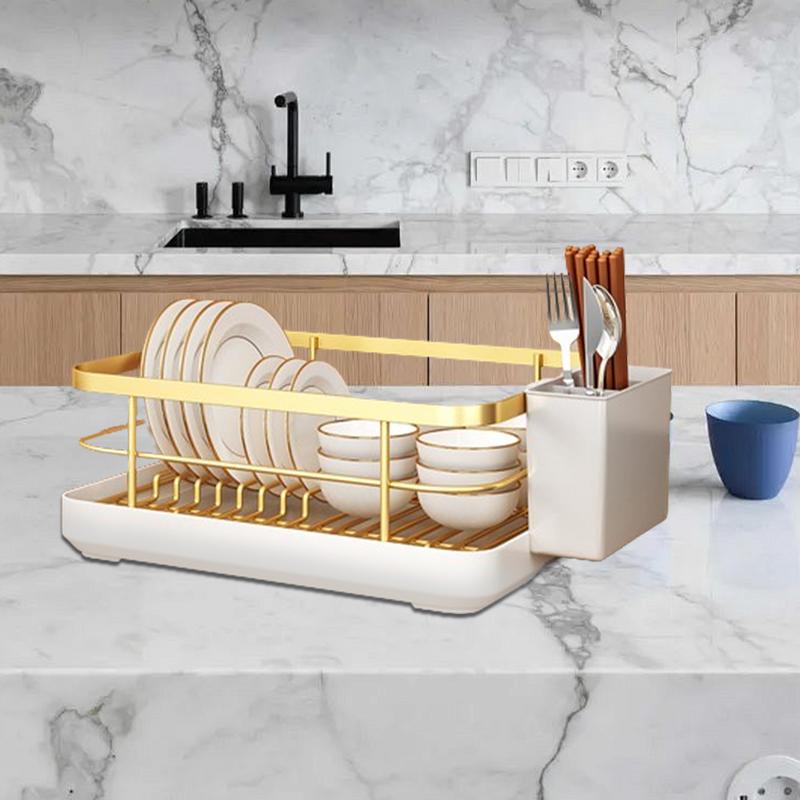 Kitchen Drying Rack Kitchen Dish Storage Rack Countertop Drain Rack With Utensil Holder Drying Dish Rack Kitchen Supplies