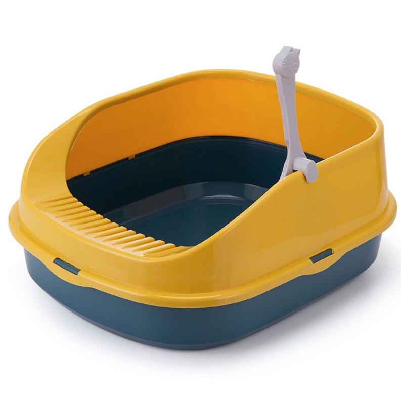 Caja de arena Autolimpiable para gatos, colcha grande de plástico para interiores, productos antisalpicaduras, muebles de casa, cajas de limpieza para gatos: yellow  0302