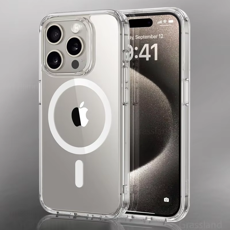 Originele luxe draadloze magnetische hoes voor Apple Magsafe Case Iphone 16 Pro Max Plus Helder acryl hoesjes