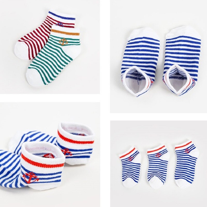 5 pairs los Neue Baumwolle Weiche Jungen Mädchen Socken Nette Anker Streifen Sterne Sommer Kinder Socken Baby Junge Stile warme Socken 1-9Y