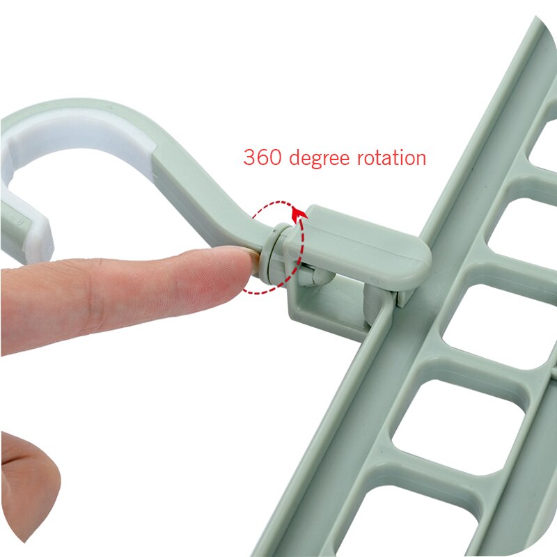 Home Storage Organization Clothes Hanger Drying Rack Plastic Scarf Clothes Hangers Storage Racks Wardrobe Storage Hanger: Green
