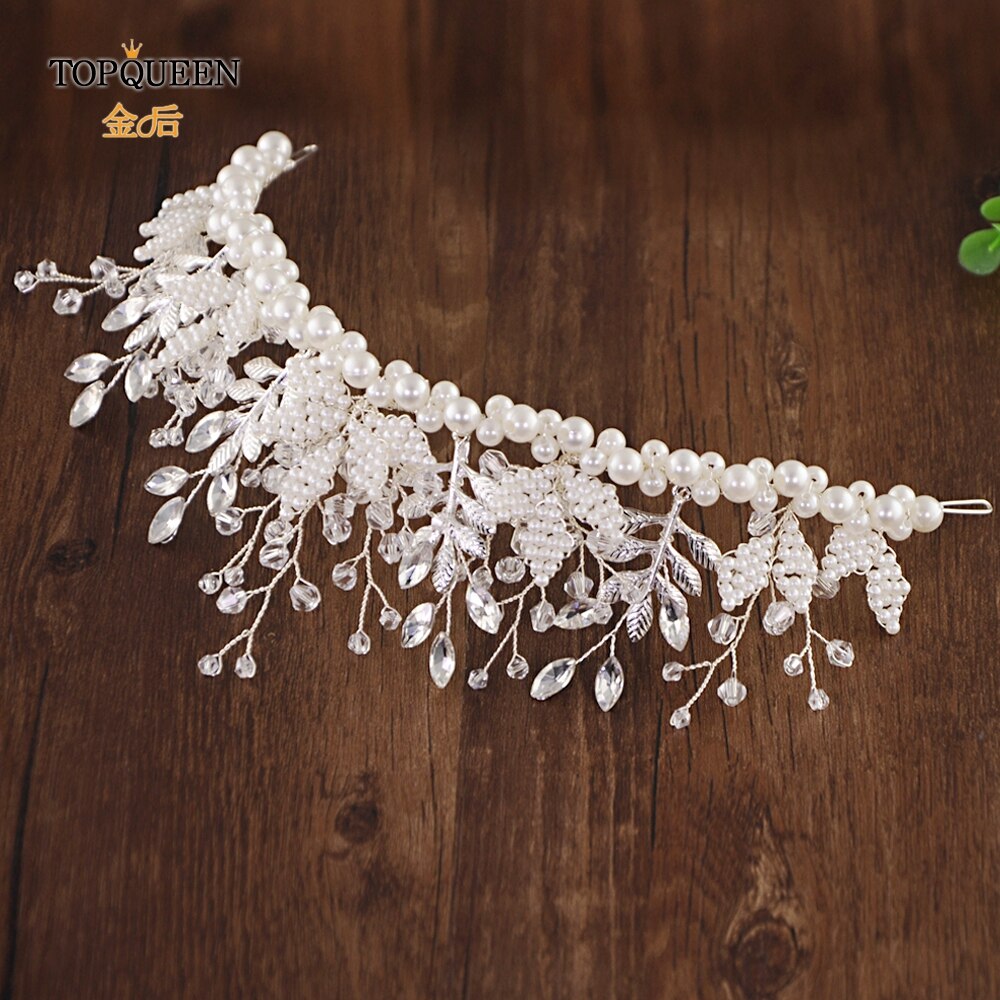 Topqueen  hp196- s bruiloft haaraccessoires strass haarversieringen voor bruiloft bruidshoofdtooien met parel snel
