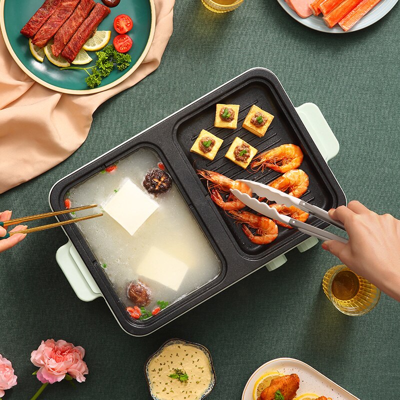 Korean Electric Oven Household Indoor Barbecue Pot Small Electric Barbecue Plate Fried Roasted and Rinsed barbeque grill