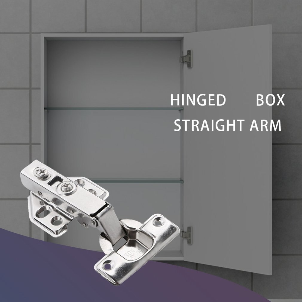 2pcs 304 Stainless Steel 2.0 Fixed Straight Arm Hydraulic Hinge Buffer Damping Cabinet Door Detachable Aircraft Hinge