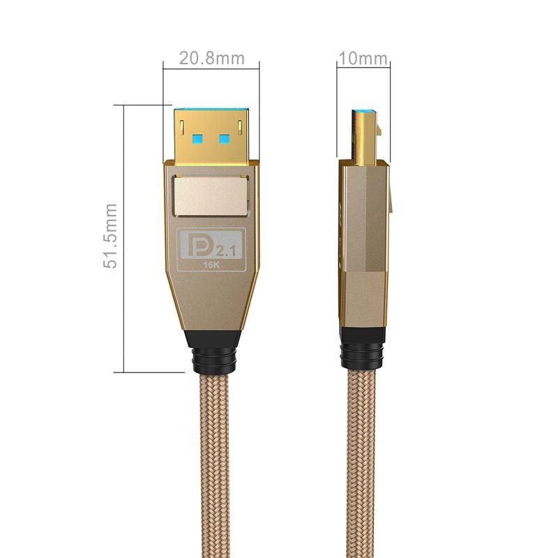 60cm 1m 2m zeskit vesa-certifiering 2.1 version dp hane till hane 80g kabel 16k @ 60hz / 8 k 240hz dp ultra hd silverpläterad tråd