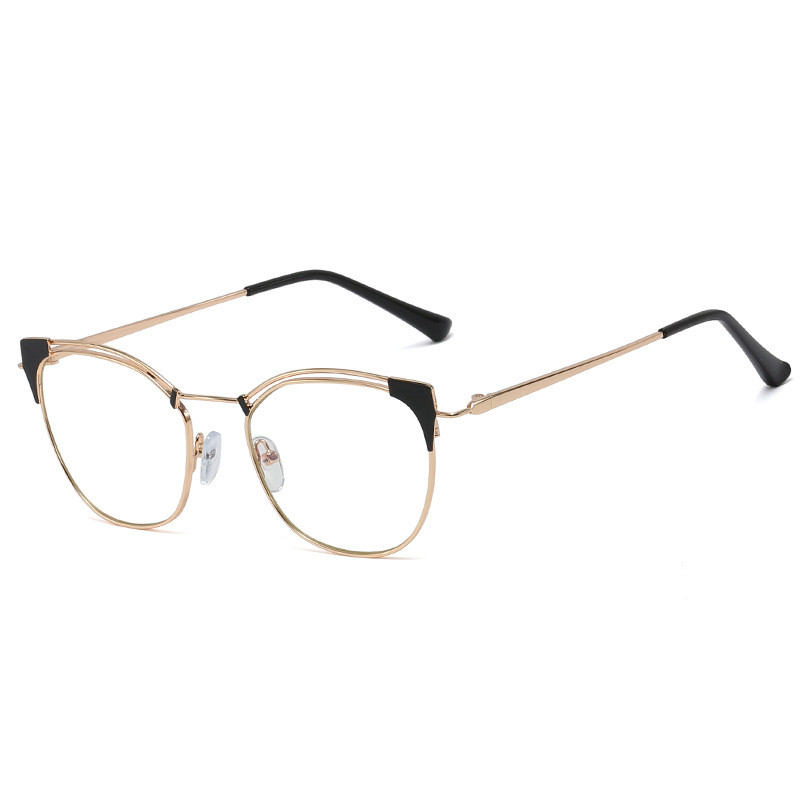 Simple Spectacle Cat Eye Simple Metal Glasses Frames Men Women Opti... – Grandado