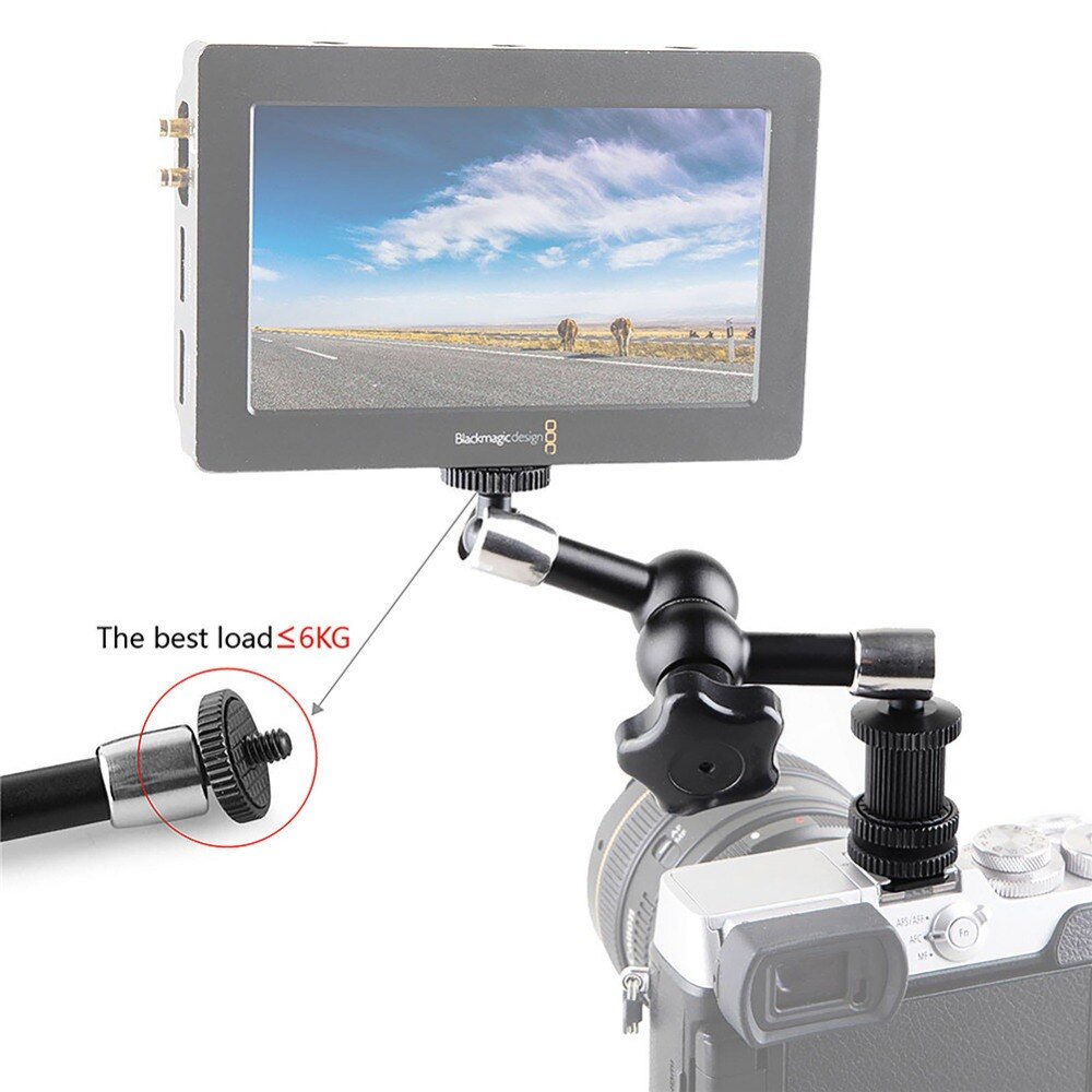 Niceyrig magic arm 1/4 " schroef cold shoe kogelkopbeugel arri rozet monitorbevestiging voor evf zoeker monitor camera rig