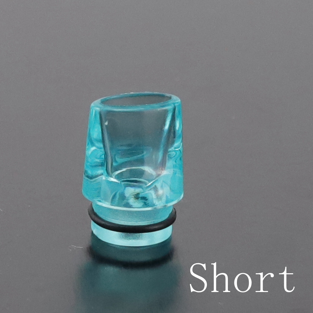 Flat Acrylic Plastic MTL 510 810 Drip Tip MouthPiece DripTip 810 For Atomizer RTA RBA RDA 8 Color: Cyan-Blue Short