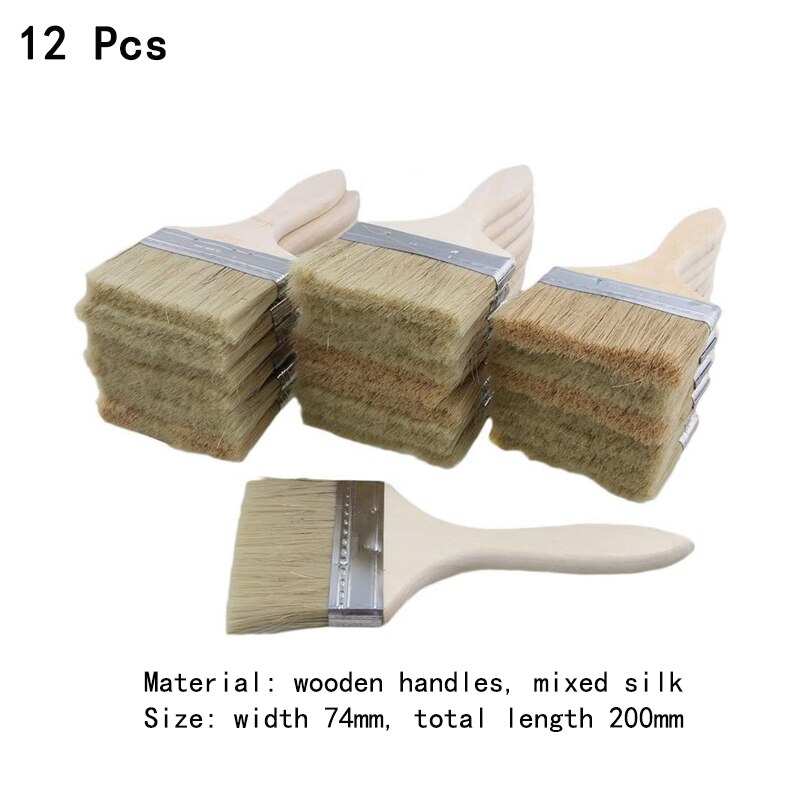 24 pak  of 35mm bredde pensler til møbel maler pensel sæt til maling pletter lakker akryl og olie pensler maler pensler: 11