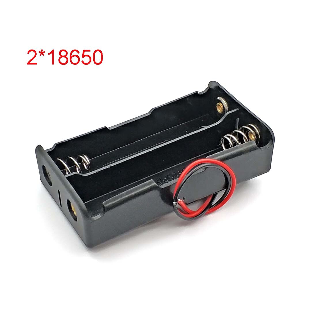 18650 Batterij Opbergdoos Case Diy 1/2/3/4 Slot Manier Diy Batterijen Clip Houder Container Met Draad lood Pin: 2-18650