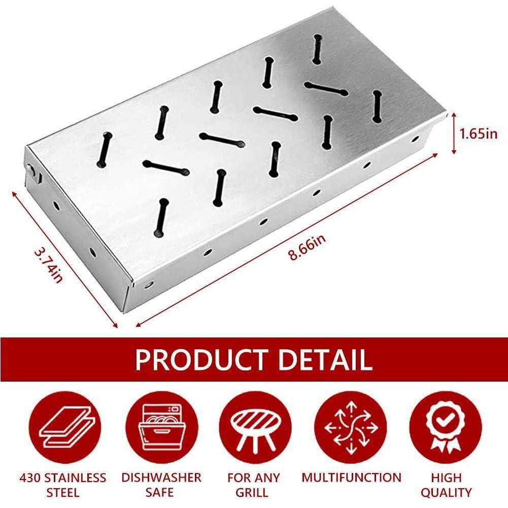Steel Smoker BOX BBQ Steel Smoke Box Kitchen Tools Cooking Tools Bacon Mini Outdoor BBQ Products