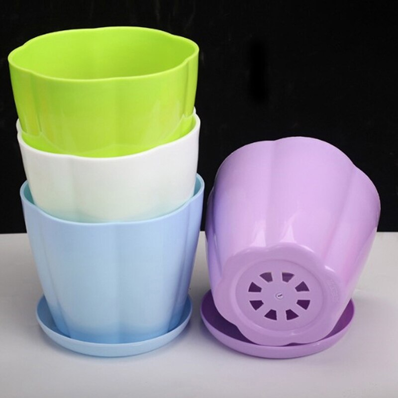 Imitation Ceramic Plastic Flower Plants Pots Thicken Succulents Nursery Garden Planter Home Office Decorative Crafts