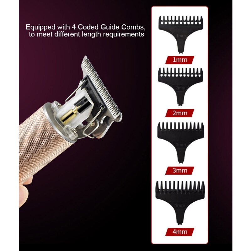 Electric Outliner Hair Clippers Cordless Rechargeable Barber Grooming Kits 517C