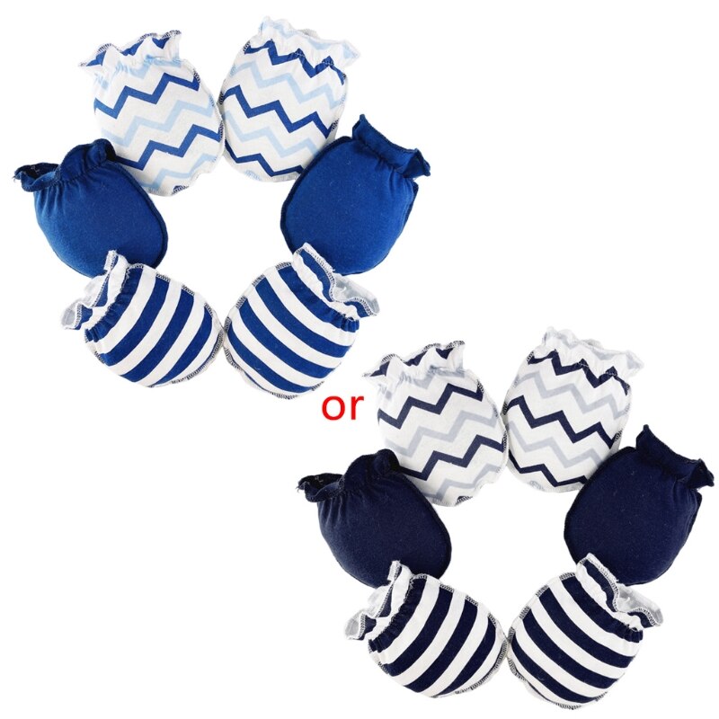 3 Pairs Baby Anti Krassen Zachte Puur Katoenen Handschoenen Pasgeboren Baby Handguard Bescherming Gezicht Scratch Mittens