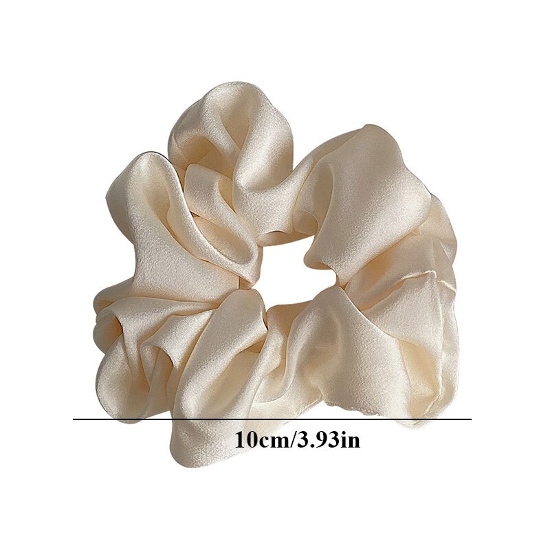 Scrunchie de seda elástica Multicolor para mujer, banda para el cabello, soporte para cola de caballo, diadema, accesorios para el cabello, lazos para el cabello de Color sólido de seda satinada, 1 pieza