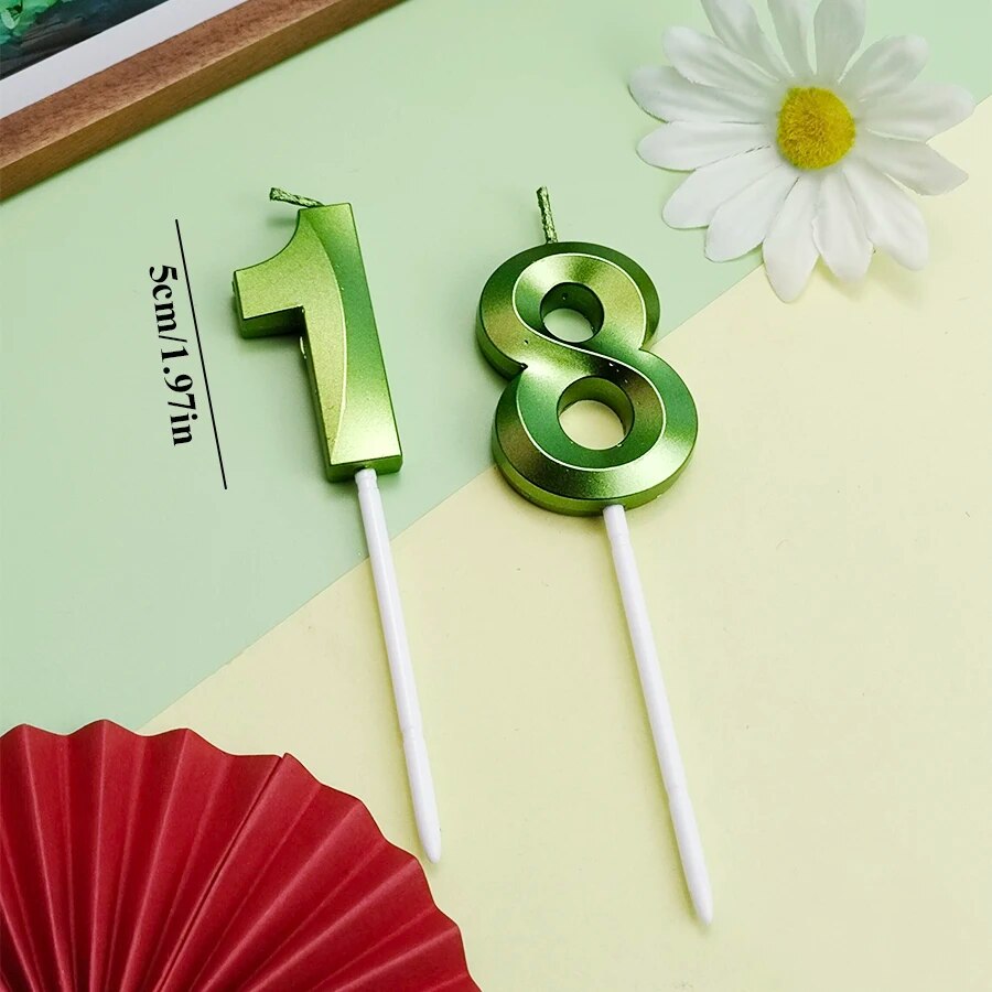 Grünes Opernhaus, digitale Kerze, alles Gute zum Geburtstag, Kuchendekoration, 0–9, verzierte Kerzen für Prinzen, Party-Veranstaltungen