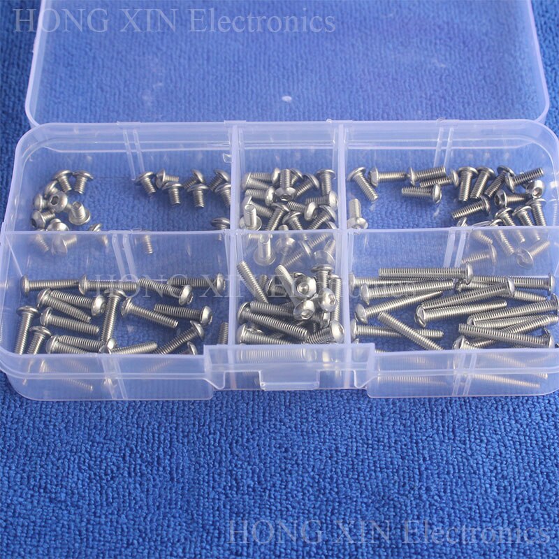 M3 Metric Button Head Socket Cap Hex Stainless Steel PCB Threaded Screws Bolt Assortment kit set Fastener Hardwar scerw