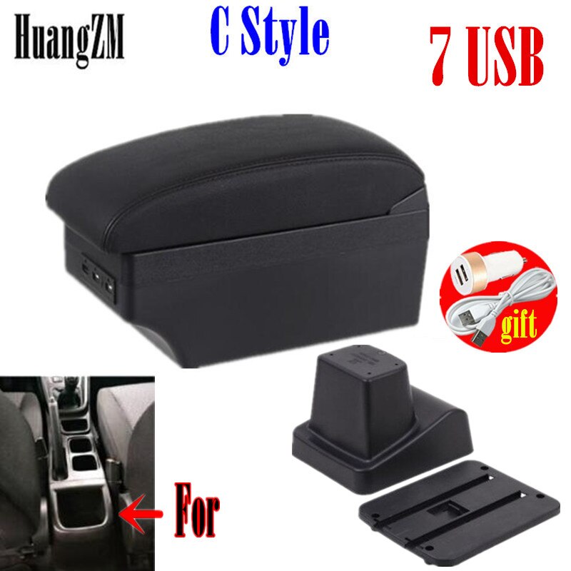 Für Suzuki Vitara Armlehne nachrüsten teile gewidmet Auto Armlehne Zentrum Speicher Kasten Auto zubehör Innen USB Einfach zu installieren: C Stil Schwarz Linie