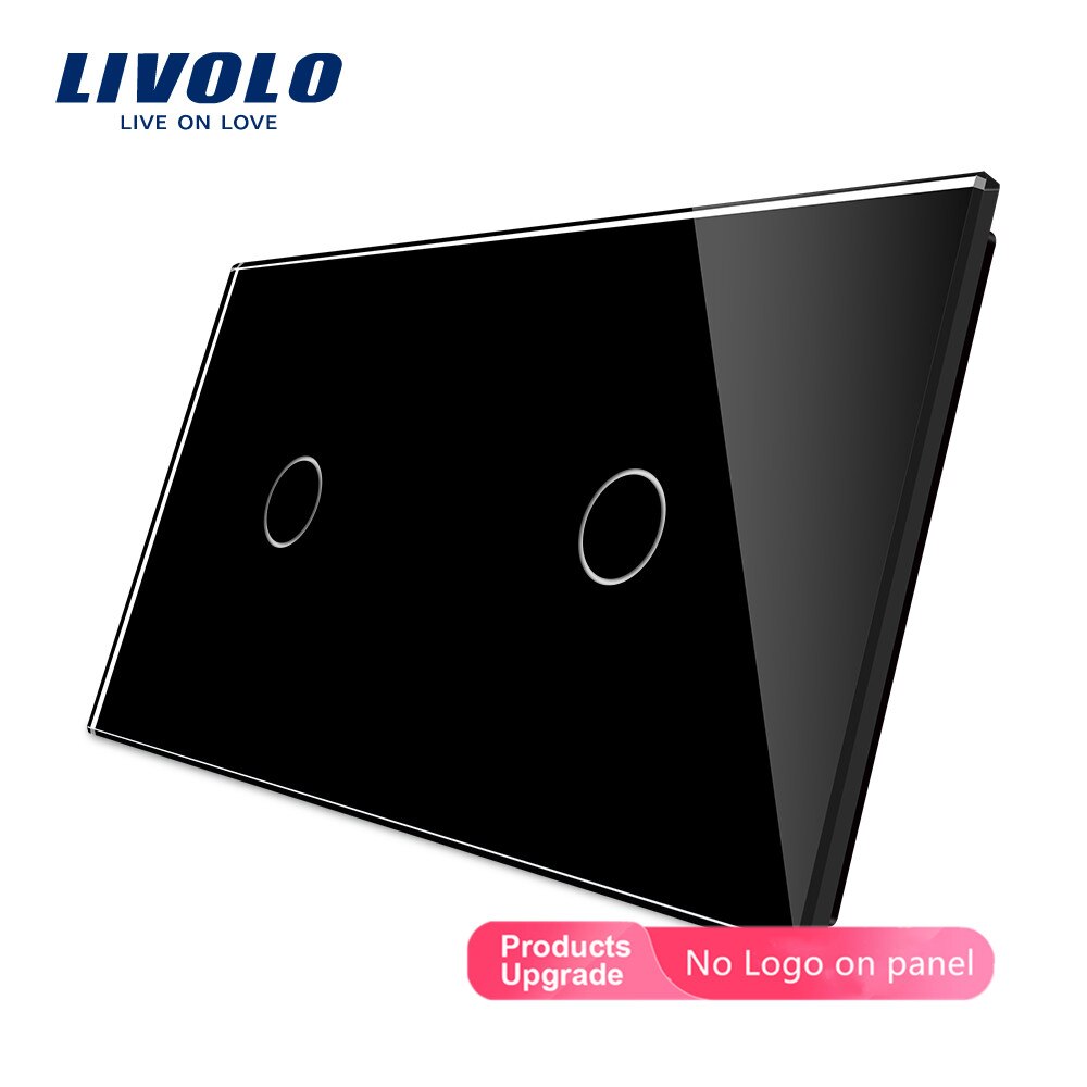 Livolo luksus hvitt perlekrystallglass , 151mm*80mm,  eu standard, dobbelt glasspanel, luv vl -c7-c1/c1-12/11/13/15: Blake