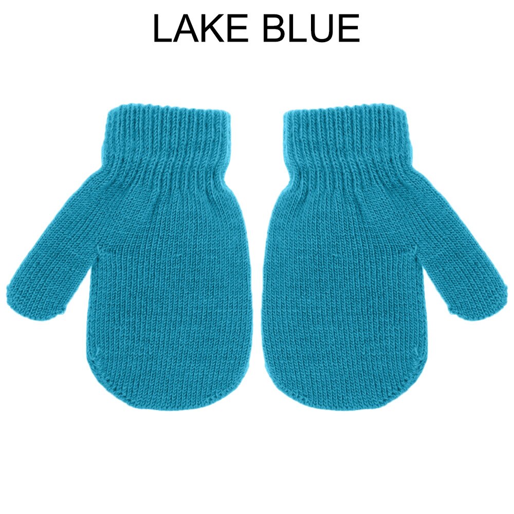 1-4 jaar oude gebreide handschoenen voor kinderen, winterwarm, wanten met lange vingers, meisjes, jongens, snoepkleur, mooie vingerloze handschoenen: Meerblauw