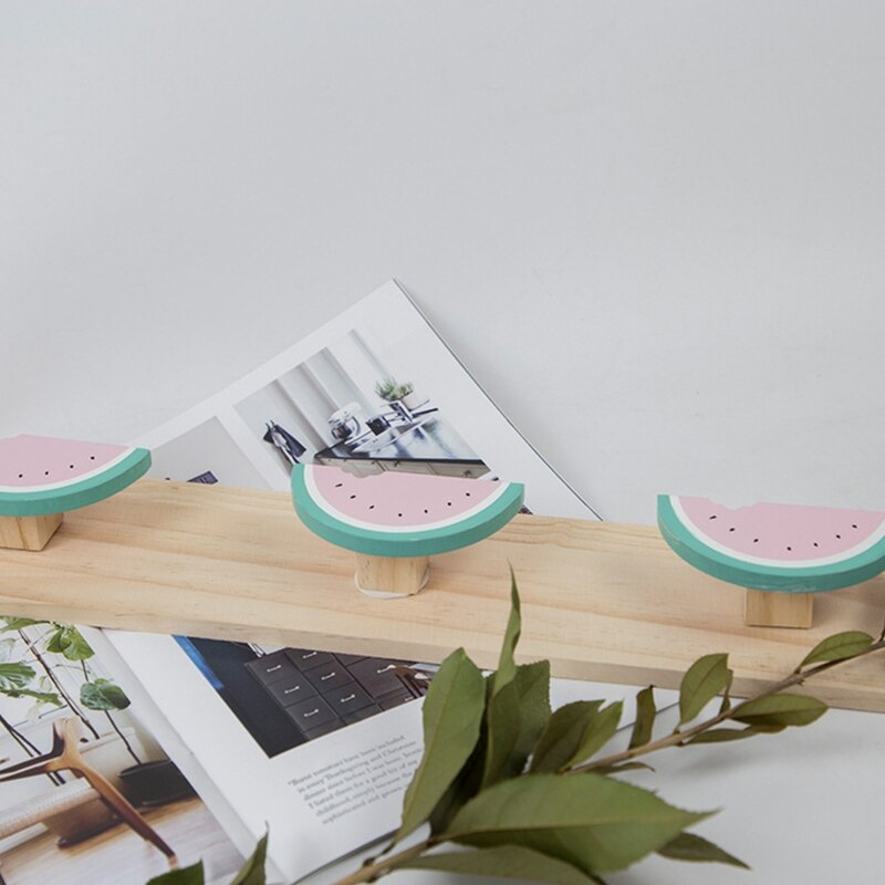 Simple 3 Hooks Wall Mounted Coat Rack Wooden Clothes Pegs Rustic Finish