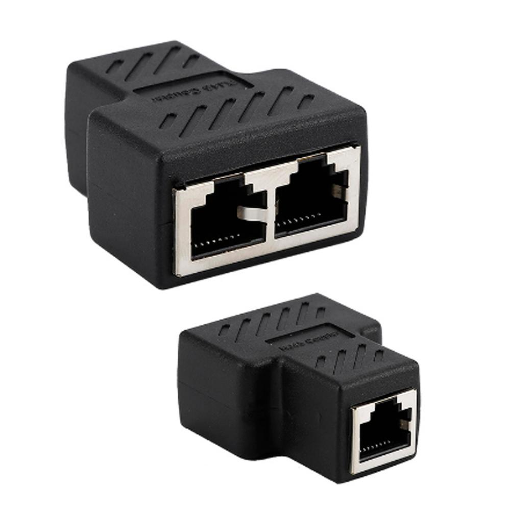 Universal 1 to 2 Dual Female Ports CAT5/6/7 RJ45 Splitter LAN Network Internet Adapter For TV Switch Router