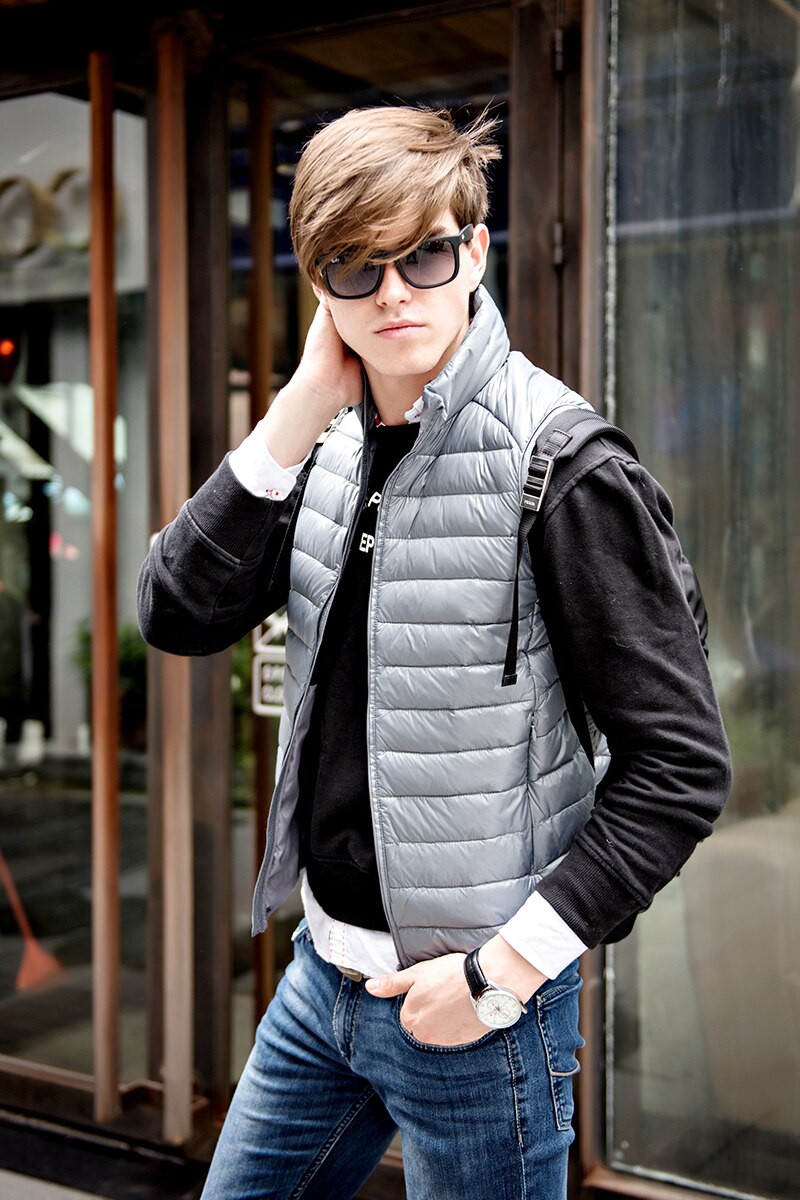 chaleco ultrafino de primavera otoño para hombre, chaleco informal de plumón de pato, chaleco de talla grande 3xl, chaleco térmico de delgado para hombre, chaqueta para hombre