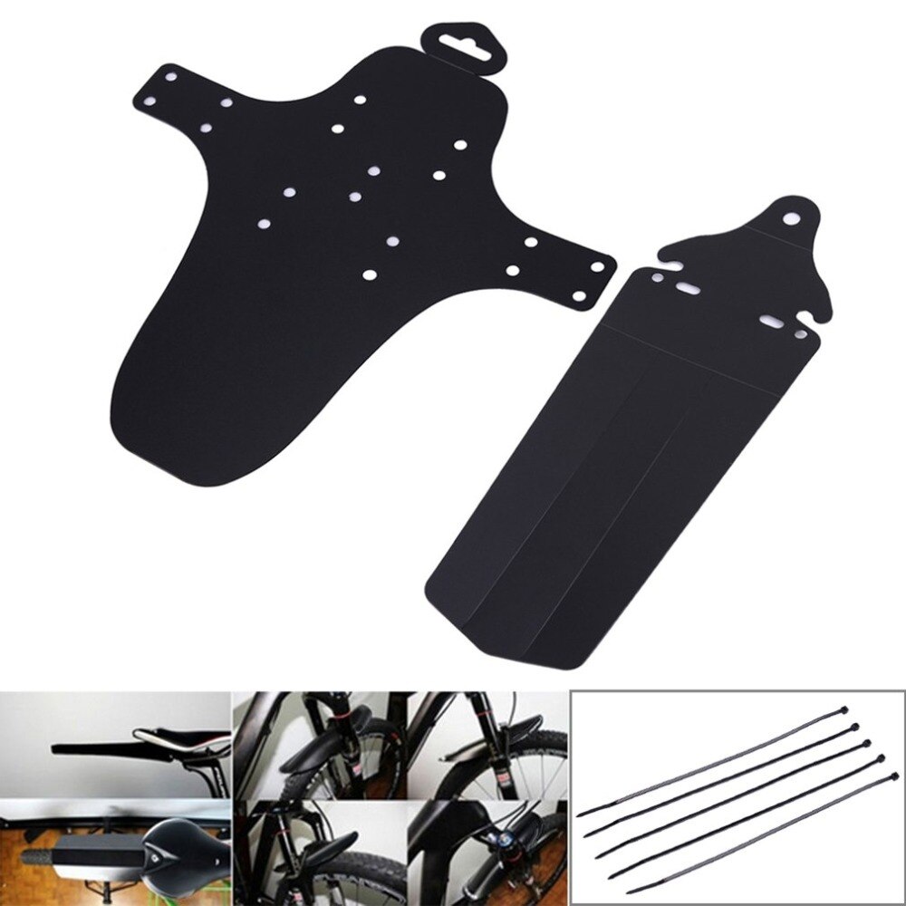 Guardabarros ultraligera para bicicleta, guardabarros trasero y delantero, fácil de instalar, color negro