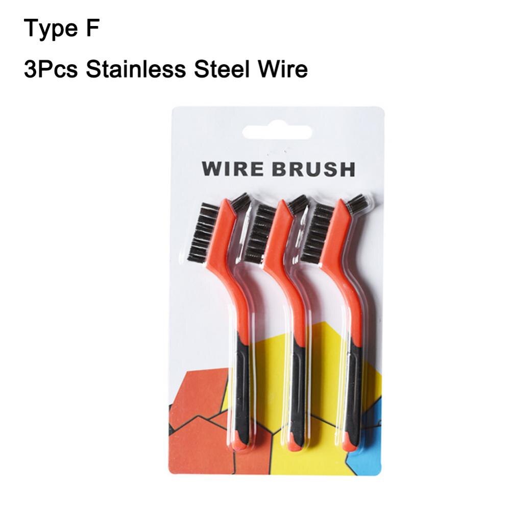 Verwijderen Roest Borstel Verf Polijsten Borstel Gereedschap Nylon Messing Draad Roestvrij Staaldraad Borstel Thuis Hand Tool: 3pcs Steel Wire