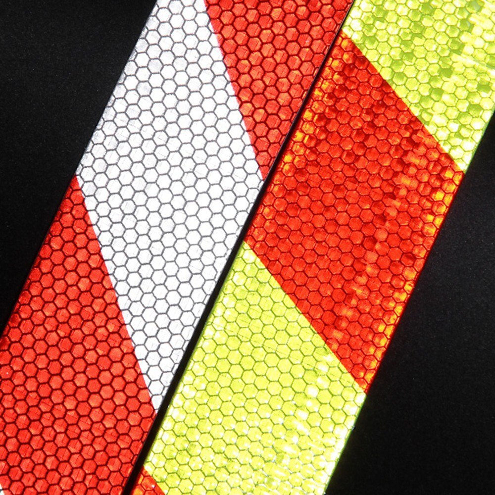 Shining Reflective Safety Warning Tape Self Adhesive Twill Printing Reflective Tape for Car: RED AND WHITE