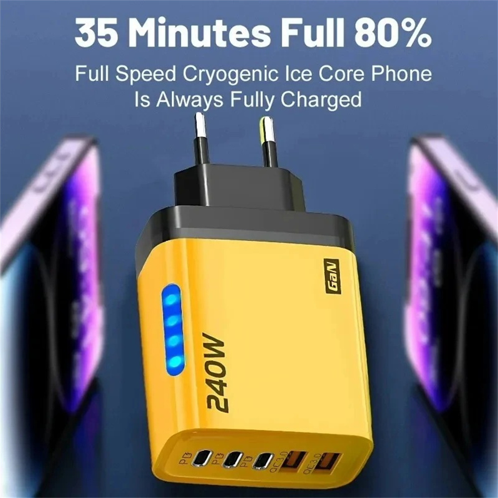 240w pd-oplader usb-c pd-oplader snellader 3.0 gan usb-oplader 5 in 1 snellader voor telefoons voedingsadapter type-c kabel