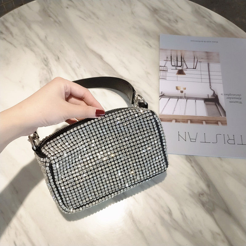 Bling diamants soirée pochette femmes coréen doux oreiller petit fourre-tout sac à main sacs à bandoulière dames dîner fête pochette sac à main