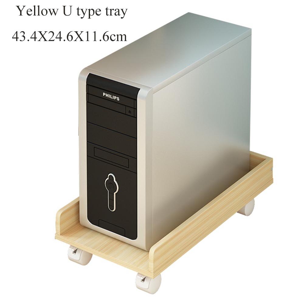 Multifunctionele Houten Rek Voor Computer Belangrijkste Processor Case Office Huis Gebruik Pc Host Ondersteuning Universele Kleurrijke Houten Trays: Yellow U type