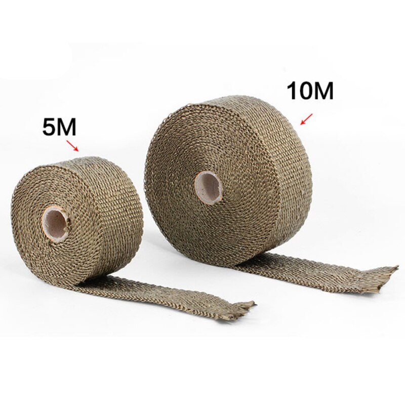5M/10M Motorcycle Exhaust Thermal Tape Header Heat Wrap Manifold Insulation Roll Resistant with Stainless Ties Car Accessories