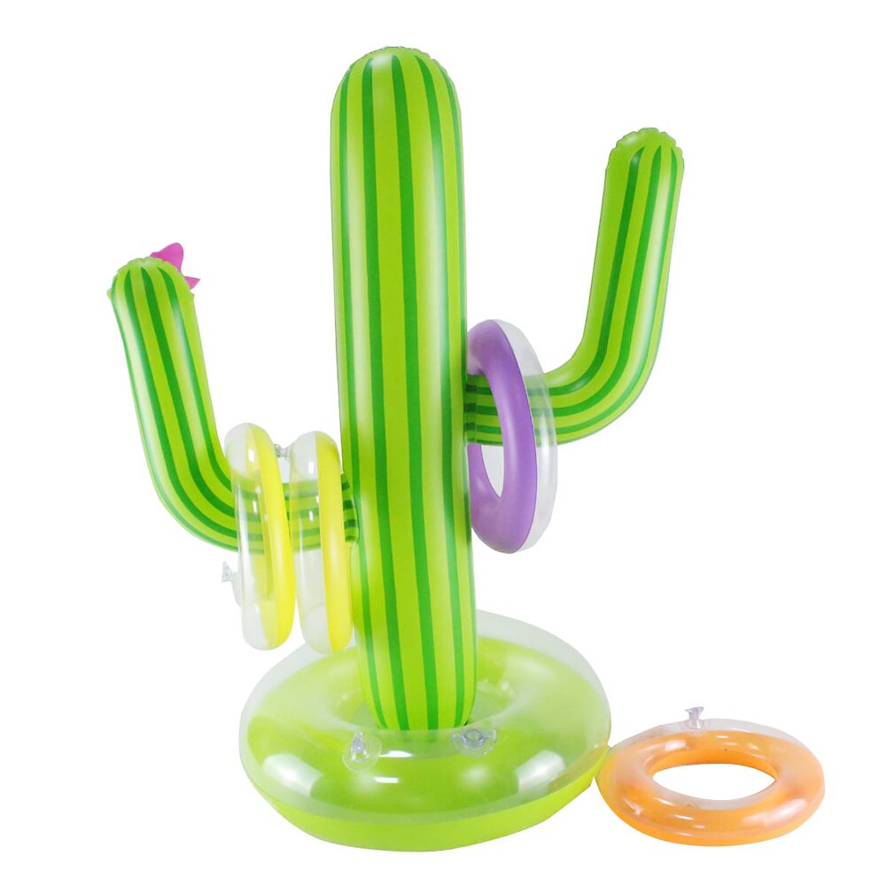 Juego de anillos de Cactus para piscina, juguete de agua inflable para lanzar, juguetes educativos para piscina, playa, familia, juego al aire libre: Default Title