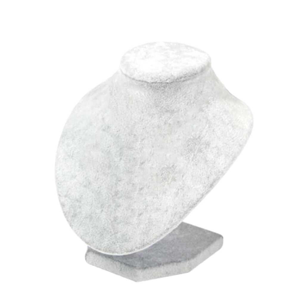 Necklace Jewelry Display Bust Pendant and Chain Display Mannequin Stand, Grey Velvet: 20x20x17cm