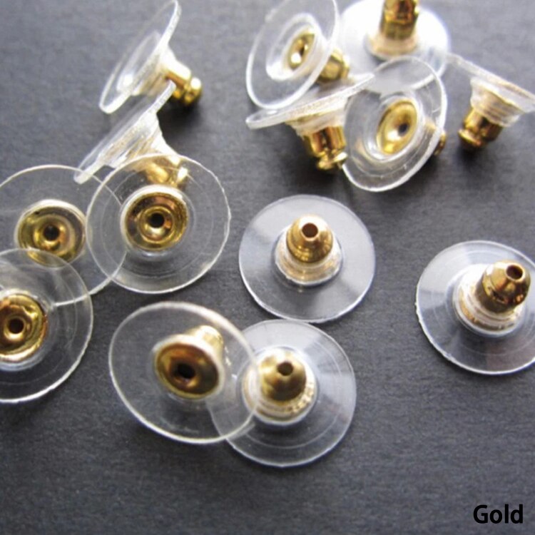 50 Stks/zak Rubber + Metalen Oorbel Rug Stopper Earnuts Stud Oorbel Terug Voor Sieraden Diy Sieraden Maken Accessoires