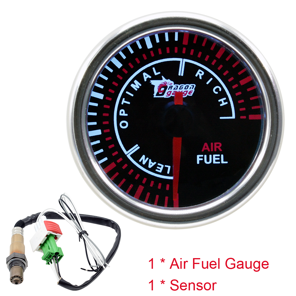 Dragon Gauge 52mm White Backlight Car Air Fuel Ratio Gauge Car Modification Ext Temp Gauge Oxygen O2 Sensor Narrow Band Meter: Gauge Sensor