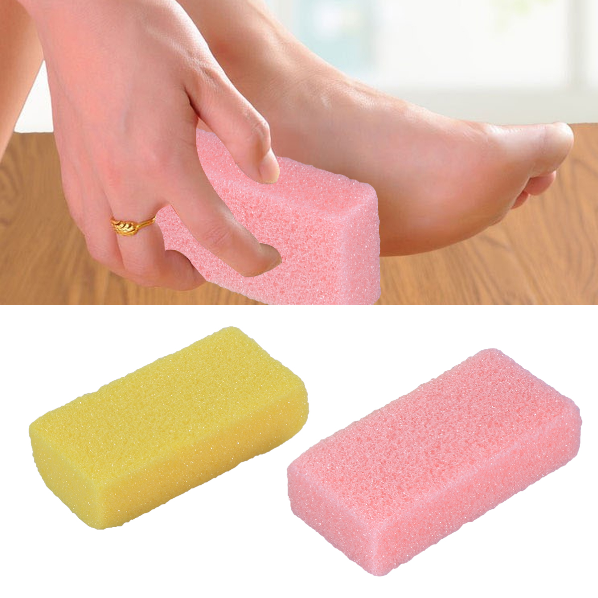 2 stk fod pimpsten fodpleje peeling pedicure værktøj svamp blok callus død hård hudfjerner rengøringsmiddel (tilfældig farve)